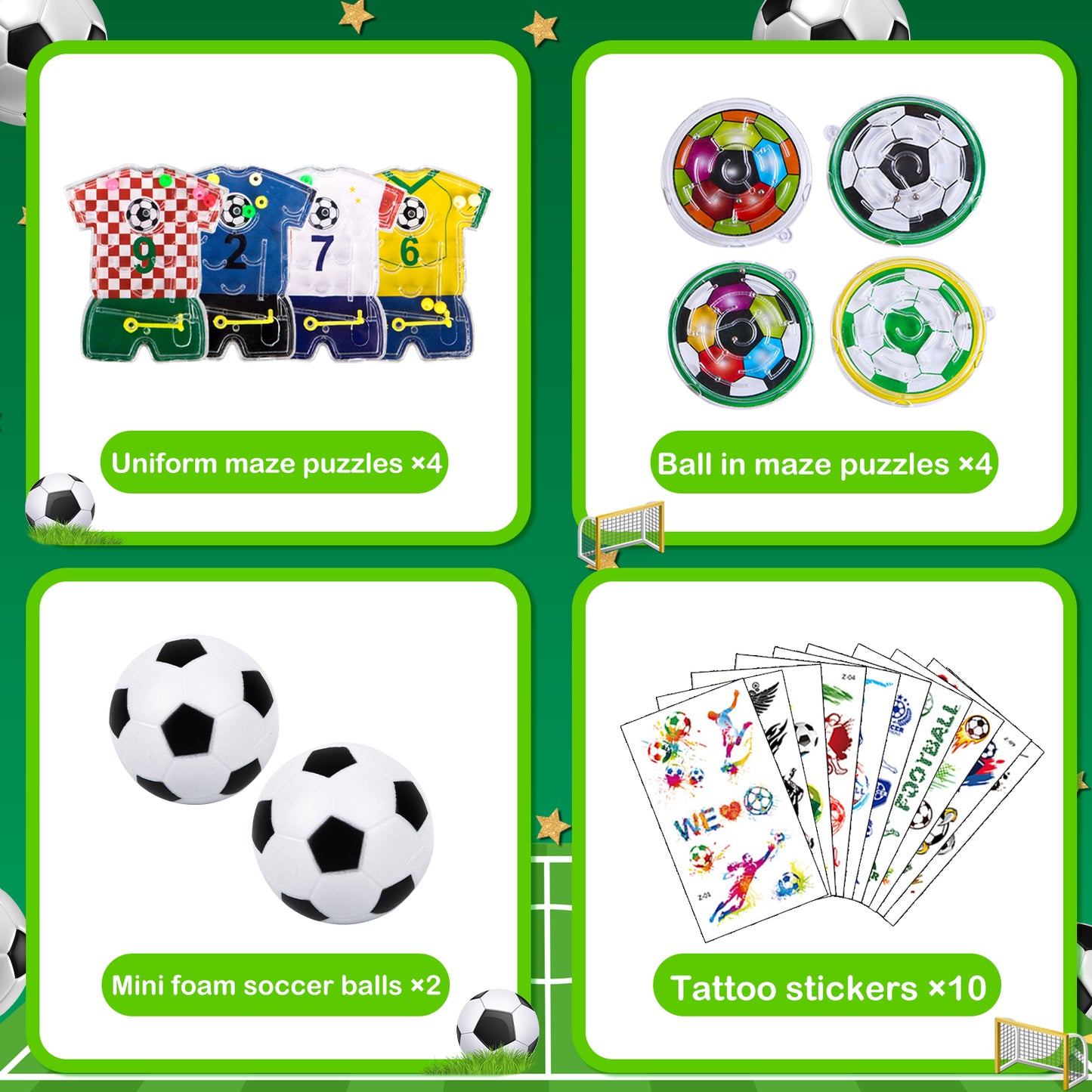 GOAUS Soccer Party Favors for Kids 56 Pack, Bulk Soccer Themed Small Toys as Classroom Treasure Box Toys, Goodie Bag Stuffers, Pinata fillers, Carnival Prizes, Birthday Gifts, Student Rewards USD$1399USD$13.99
