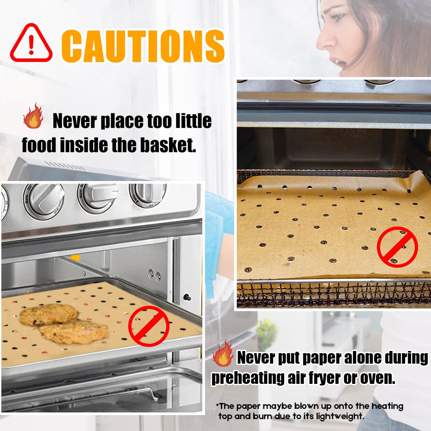 GOAUS Parchment Paper Sheets 12 x 11 Inch, Rectangle Disposable Liners 125 pcs for Air Fryer Toaster Oven, Perforated Baking Paper Fit Ninja, Cuisinart, Breville, Cosori