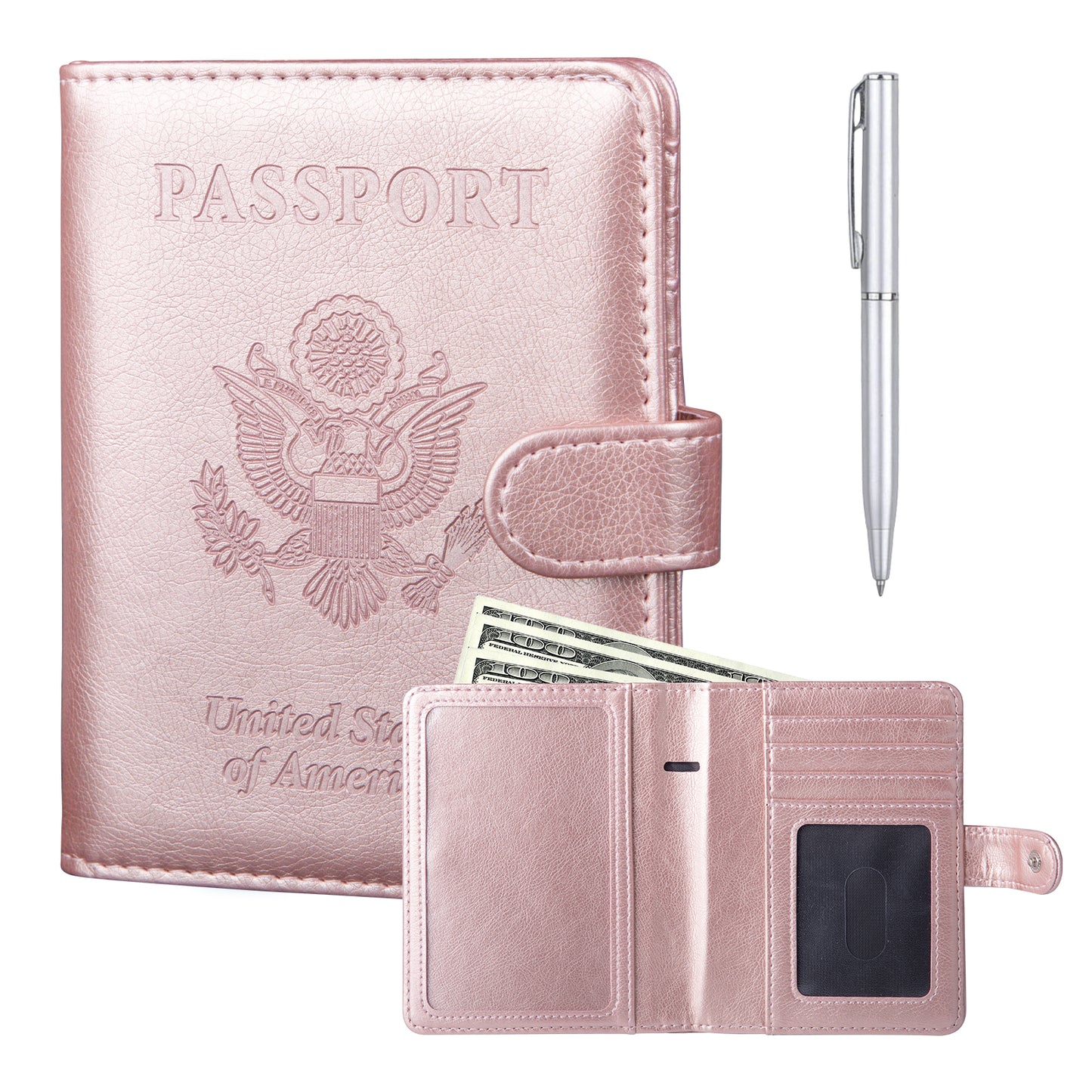 GOAUS Passport Holder with Vaccine Card Slot, RFID Blocking Passport and Vaccine Card Holder Combo, Travel Wallet Cover Case Book with Snap Closure…